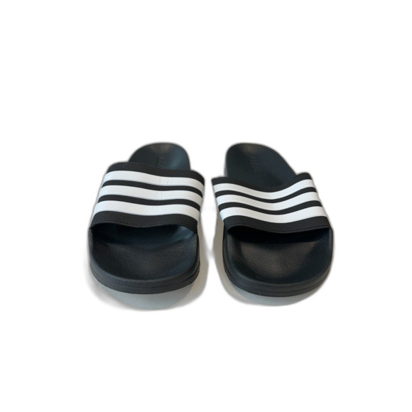 NWOT Adidas Adilette Shower Slides Black and White Size 9 - Picture 4 of 8